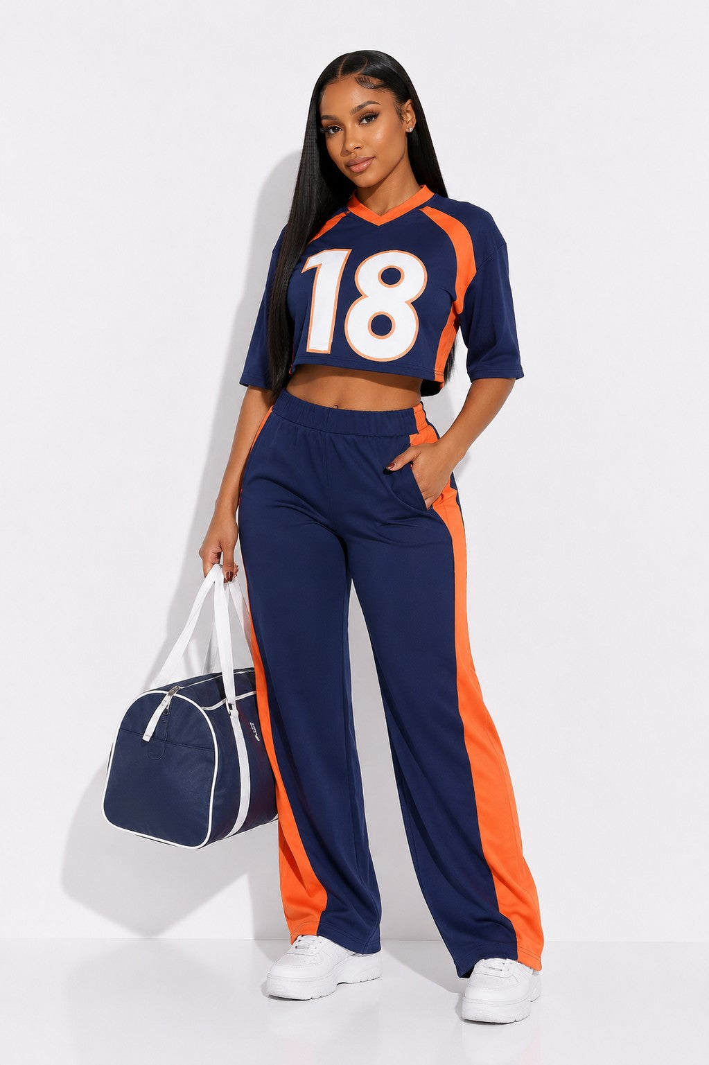 Sporty Crop Jersey Set